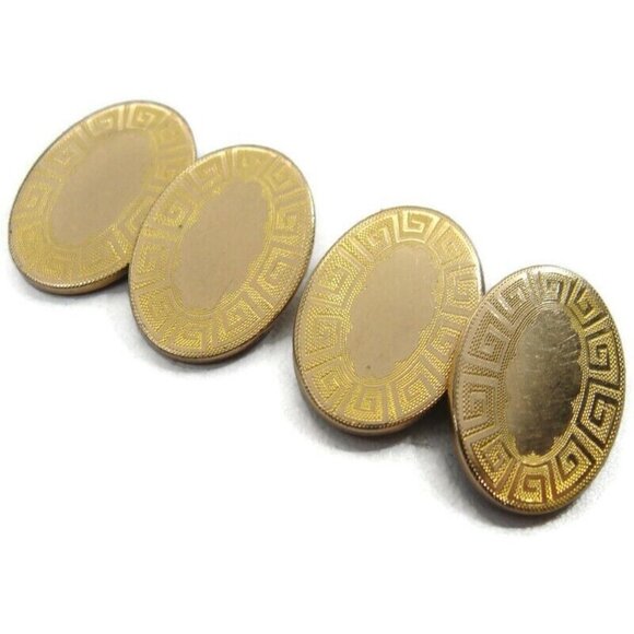 A & Z Gold Cufflinks 1/10 Gold Filled Wedding Tux Vintage - Picture 1 of 8